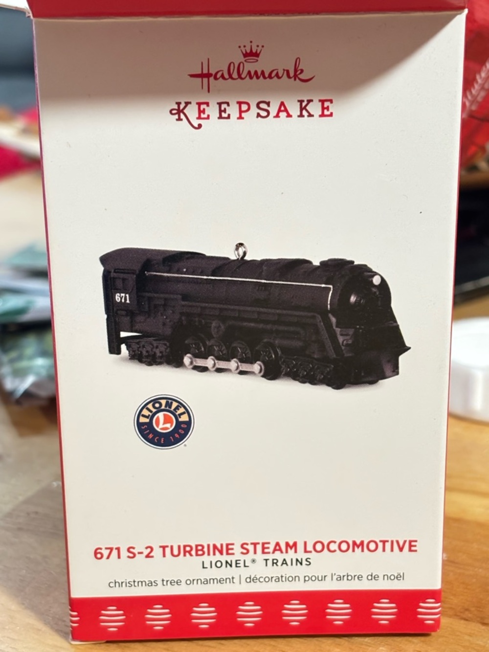 Keepsake Lionel 671 S-2 Turbine Steam Locomotive Ornament 2017 Die-Cast w/ Box